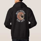生最高の命Tシャツの友達 | 人間とパプピー パーカ (裏面)