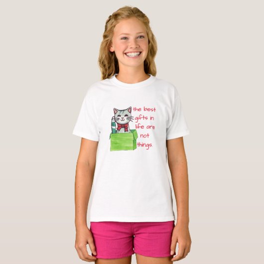 生最高の活の贈り物,パーフェクト猫好き子供 Tシャツ (正面フル)