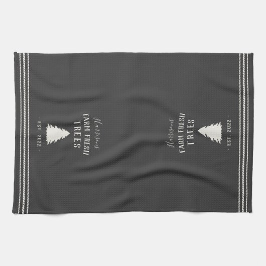 生木パーソナライズされた素朴の栽培 キッチンタオル (横)