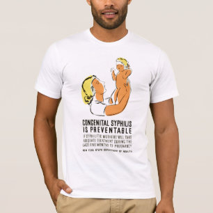 生来の梅毒は予防可能です Tシャツ