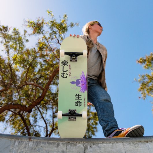 生楽しむ仏の蓮の花の黄色の緑 スケートボード (室外1)