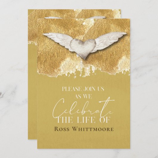 生死エレガントハート記念お祝い 招待状 (正面/裏面)