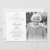 生死エレガント記念撮影お祝い 招待状 (正面)