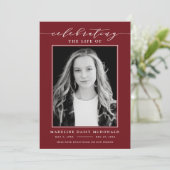 生死エレガント記念葬式の写真お祝い 招待状 (スタンド正面)