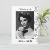 生死エレガント記念葬式の写真お祝い 招待状 (スタンド正面)