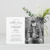 生死エレガント記念葬式の写真お祝い 招待状 (スタンド正面)