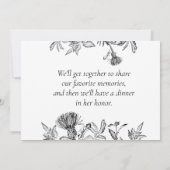 生死エレガント記念葬式の写真お祝い 招待状 (裏面)