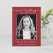 生死エレガント記念葬式の写真お祝い 招待状 (スタンド正面)