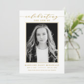 生死エレガント記念葬式の写真お祝い 招待状 (スタンド正面)