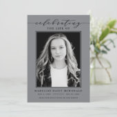生死エレガント記念葬式の写真お祝い 招待状 (スタンド正面)