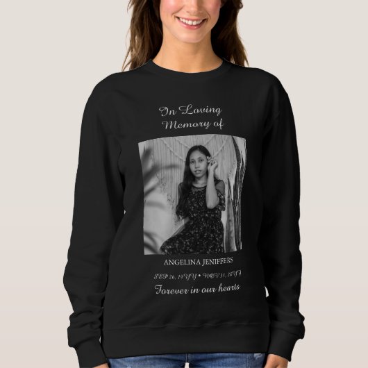 生死ミニマル記念撮影お祝い スウェットシャツ (正面)