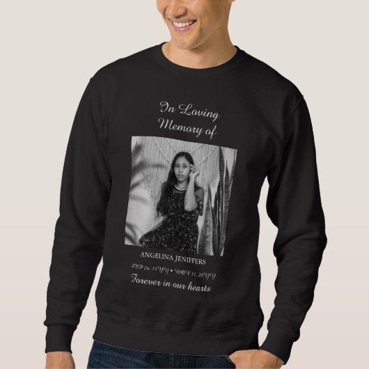 生死ミニマル記念撮影お祝い スウェットシャツ (正面)