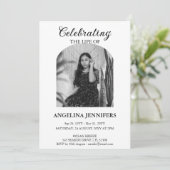 生死ミニマル記念撮影お祝い 招待状 (スタンド正面)