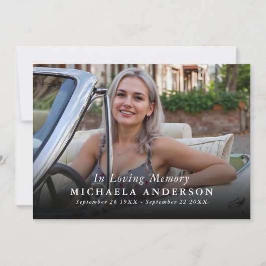 生死モダン記念撮影お祝い 招待状 (正面)