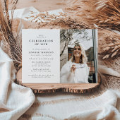 生死モダン記念撮影お祝い 招待状