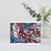 生死。テクスチャ付き壁のグラフィティ。 ポストカード (スタンド正面)