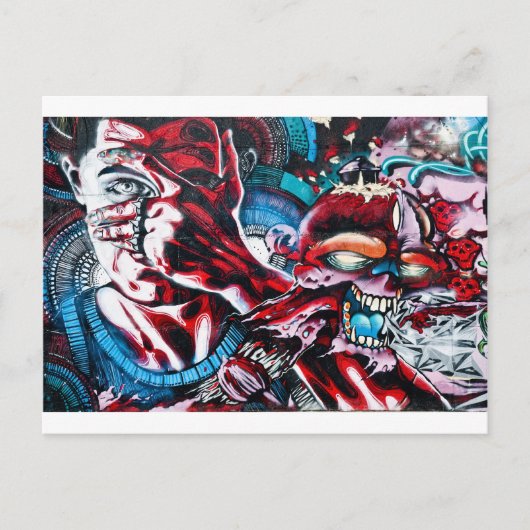 生死。テクスチャ付き壁のグラフィティ。 ポストカード (正面)
