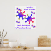 生殖バスターに入れ – 手を洗え！サイン ポスター (キッチン)