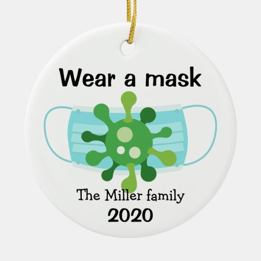 生殖パーソナライズされた衣服Aマスクオーナメント セラミックオーナメント (正面)