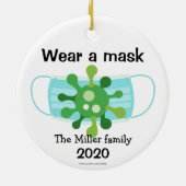 生殖パーソナライズされた衣服Aマスクオーナメント セラミックオーナメント (裏面)