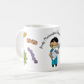 生殖戦闘性可愛い短い黒パーソナライズされた毛 コーヒーマグカップ (正面左)