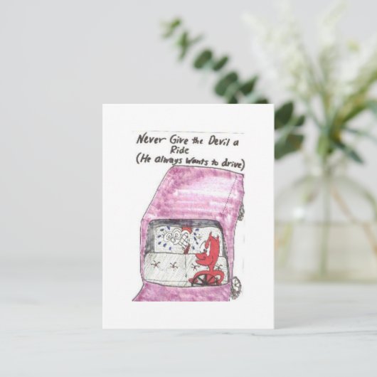 生気に満ちたおもしろいな教会ことわざの郵便はがき ポストカード (スタンド正面)