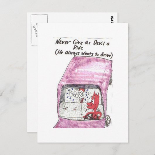 生気に満ちたおもしろいな教会ことわざの郵便はがき ポストカード (正面/裏面)