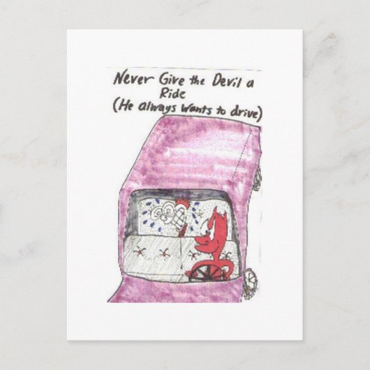 生気に満ちたおもしろいな教会ことわざの郵便はがき ポストカード (正面)