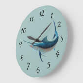 生気に満ちたメカジキ ラージ壁時計 (傾斜)