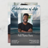 生活のお祝い – 記念写真 招待状 (正面/裏面)