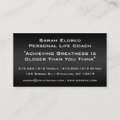 生活のコーチの金属名刺の金ゴールド 名刺 (裏面)