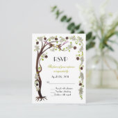 生活のツリーRSVP、垂直 出欠カード (スタンド正面)