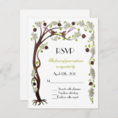 生活のツリーRSVP、垂直 出欠カード (正面/裏面)