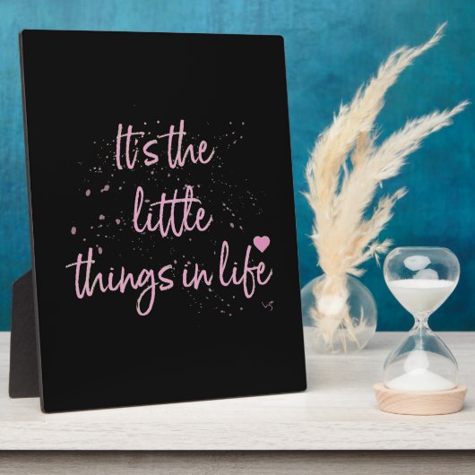 生活の中で最も小さいもの – 引用文 – ピンク フォトプラーク (側面)