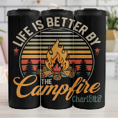 生活の向上：キャンプファイアグロー、屋外の平和 タンブラー