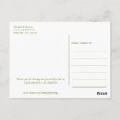 生活の木、エレガントな結婚式ありがとう ポストカード (裏面)