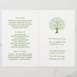 生活の木、エレガントな結婚式プログラム