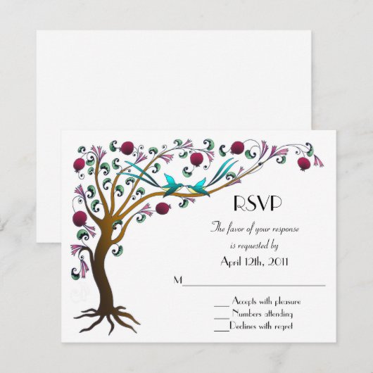 生活の木RSVP 出欠カード (正面/裏面)