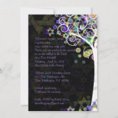 生活のB'not(ユダヤ教の)バル・ミツバーのPixDezinesツリー 招待状 (裏面)