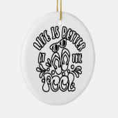 生活はプールの方が良い。夏のアイディア セラミックオーナメント (右)