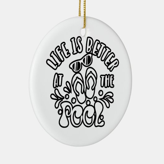 生活はプールの方が良い。夏のアイディア セラミックオーナメント (右)