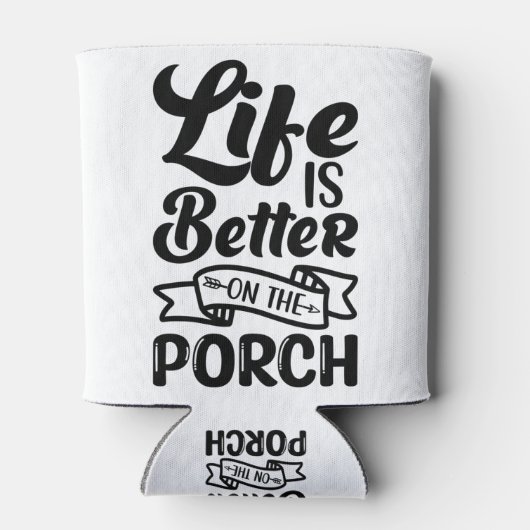 生活はポーチ引用文白黒で良い 缶クーラー (裏面)