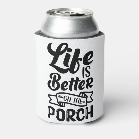 生活はポーチ引用文白黒で良い 缶クーラー (缶裏面)