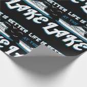 生活は湖で良い – ポンツーンボートギフト ラッピングペーパー (角)