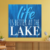 生活は湖で良い、地下鉄のアートタイポグラフィ キャンバスプリント (インサイチュ (リビング))
