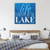 生活は湖で良い、地下鉄のアートタイポグラフィ キャンバスプリント (インサイチュ (寝室))