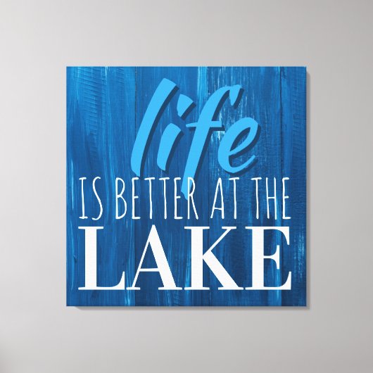 生活は湖で良い、地下鉄のアートタイポグラフィ キャンバスプリント (正面)