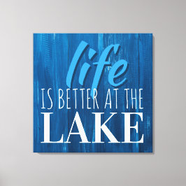 生活は湖で良い、地下鉄のアートタイポグラフィ キャンバスプリント