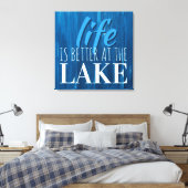 生活は湖で良い、地下鉄のアートタイポグラフィ キャンバスプリント (インサイチュ (寝室))