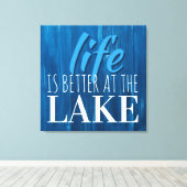 生活は湖で良い、地下鉄のアートタイポグラフィ キャンバスプリント (インサイチュ (ウッドフロア))
